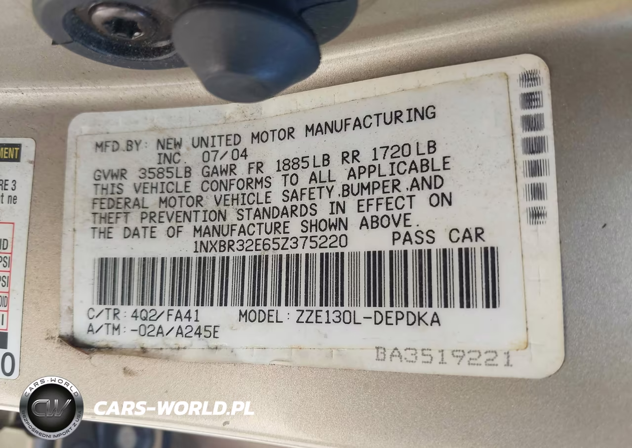 2005 Toyota Corolla Ce VIN:1NXBR32E65Z375220 - 9