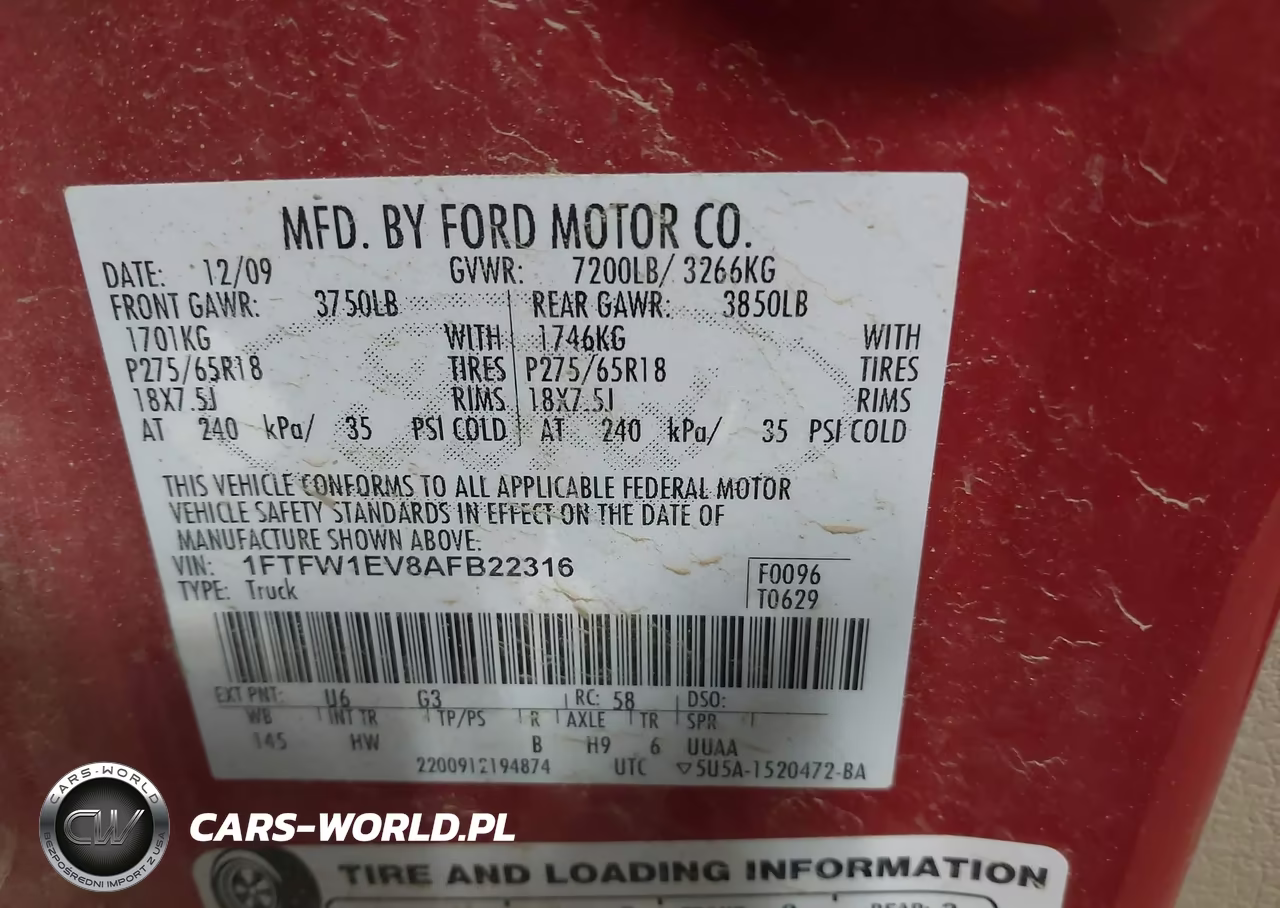 2010 Ford F-150 Fx4-Harley-Davidson-King Ranch-Lariat-Platinum-Xl-Xlt VIN:1FTFW1EV8AFB22316 - 9