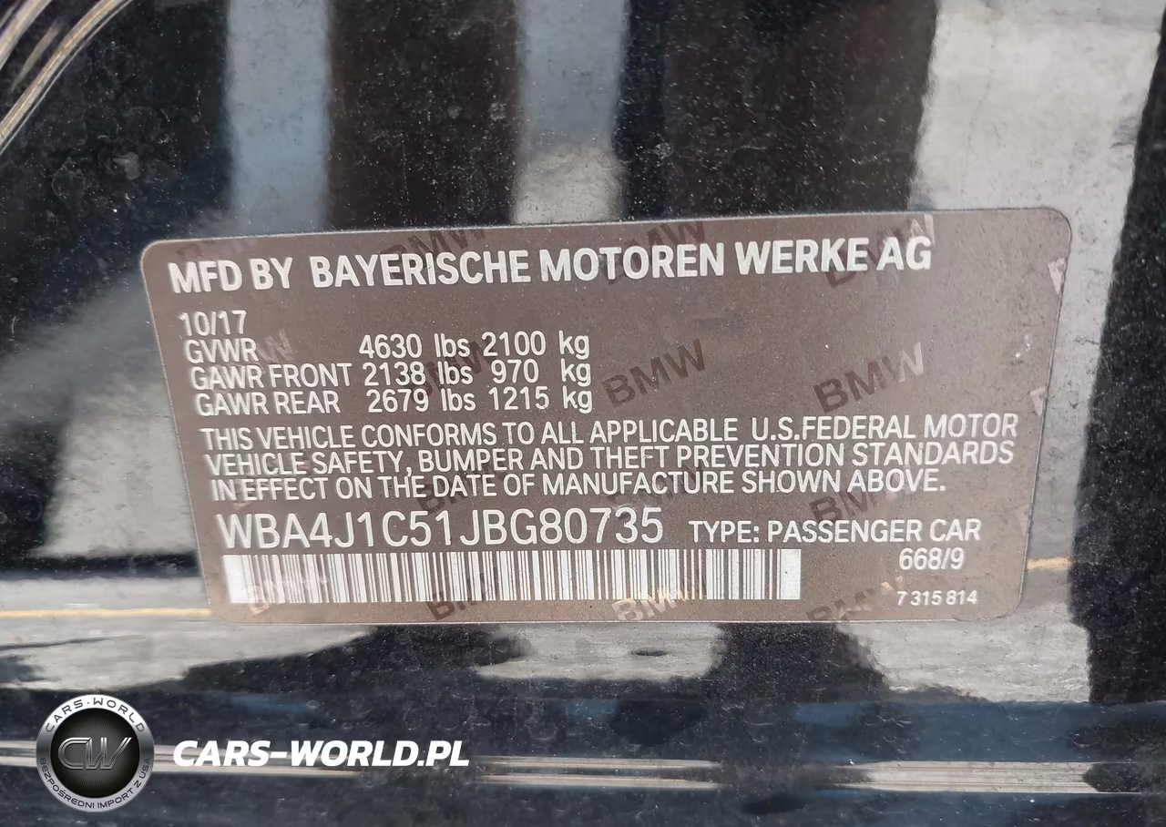 2018 BMW 430I Gran Coupe VIN:WBA4J1C51JBG80735 - 9
