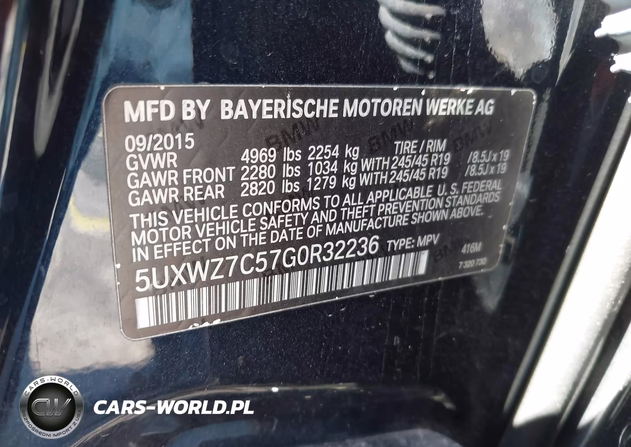 2016 BMW X3 Sdrive28I VIN:5UXWZ7C57G0R32236 - 9