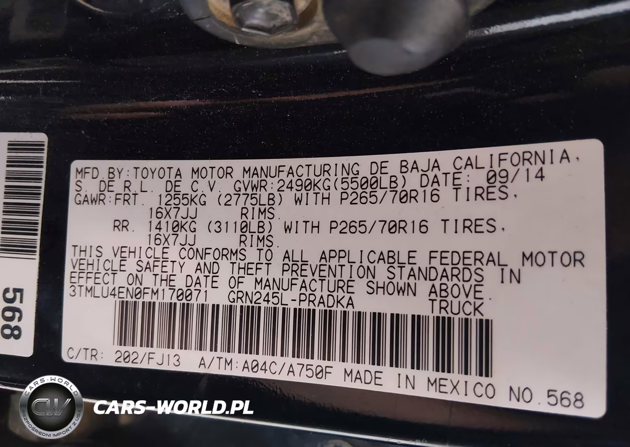 2015 Toyota Tacoma Base V6 VIN:3TMLU4EN0FM170071 - 9