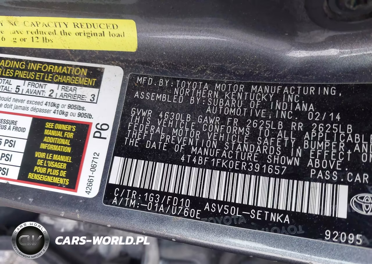 2014 Toyota Camry Le VIN:4T4BF1FK0ER391657 - 9