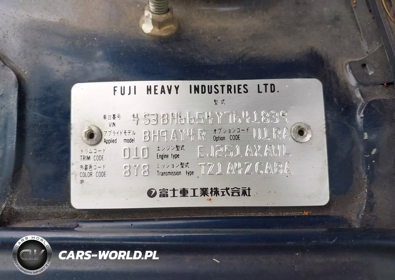2000 Subaru Outback Outback W-Rb Equip VIN:4S3BH6654Y7641839 - 9