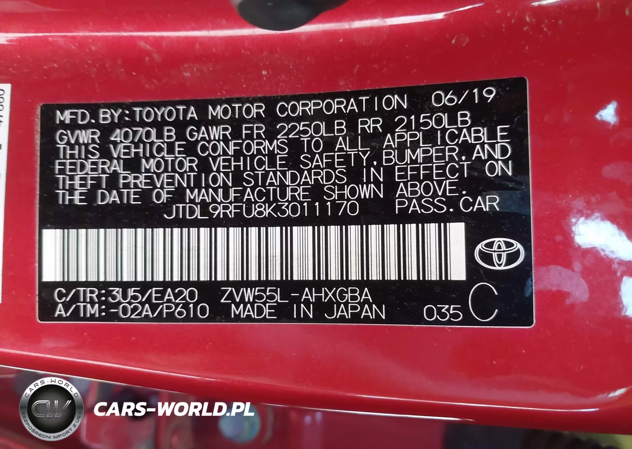 2019 Toyota Prius Xle VIN:JTDL9RFU8K3011170 - 9