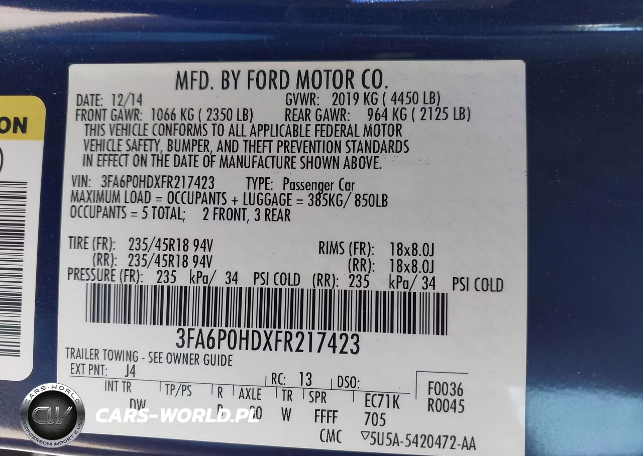 2015 Ford Fusion Se VIN:3FA6P0HDXFR217423 - 9
