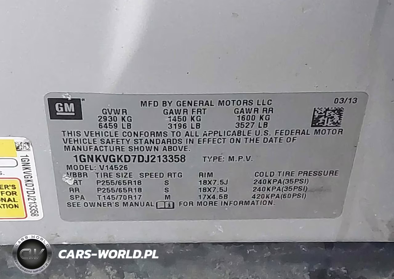 2013 Chevrolet Traverse 1Lt VIN:1GNKVGKD7DJ213358 - 9