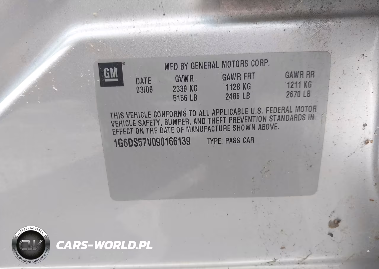 2009 Cadillac Cts Standard VIN:1G6DS57V090166139 - 9
