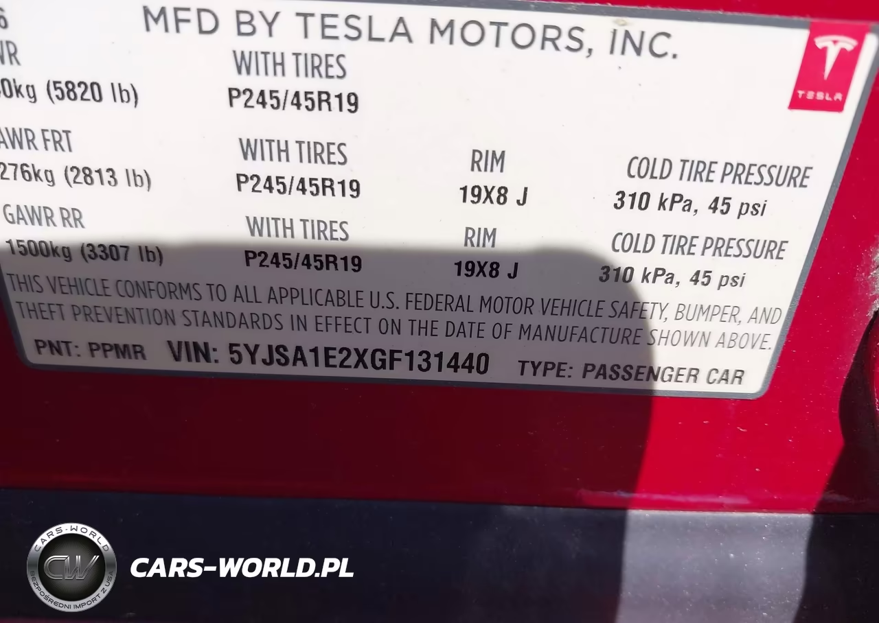 2016 Tesla Model S 60D-70D-75D-85D-90D VIN:5YJSA1E2XGF131440 - 9