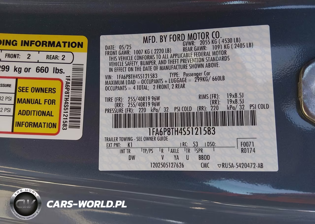 2025 Ford Mustang Ecoboost Fastback VIN:1FA6P8TH4S5121583 - 9