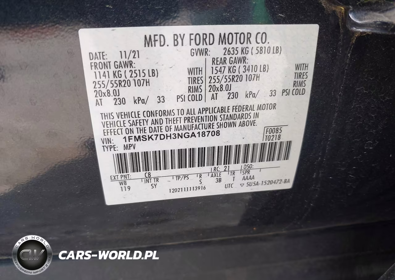 2022 Ford Explorer Xlt VIN:1FMSK7DH3NGA18708 - 9