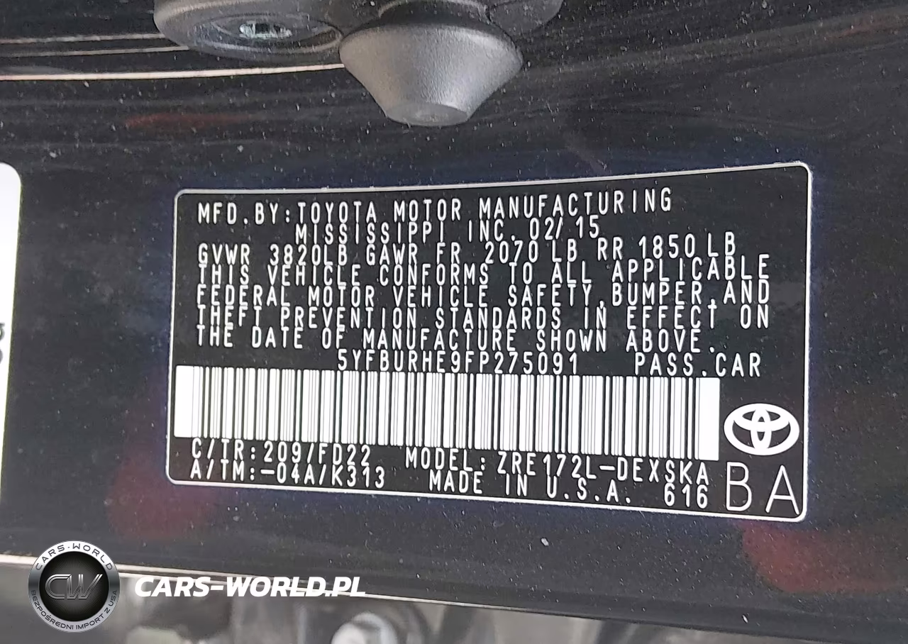 2015 Toyota Corolla S VIN:5YFBURHE9FP275091 - 9