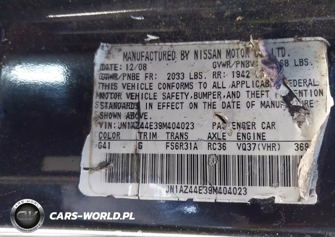 2009 Nissan 370Z VIN:JN1AZ44E39M404023 - 9
