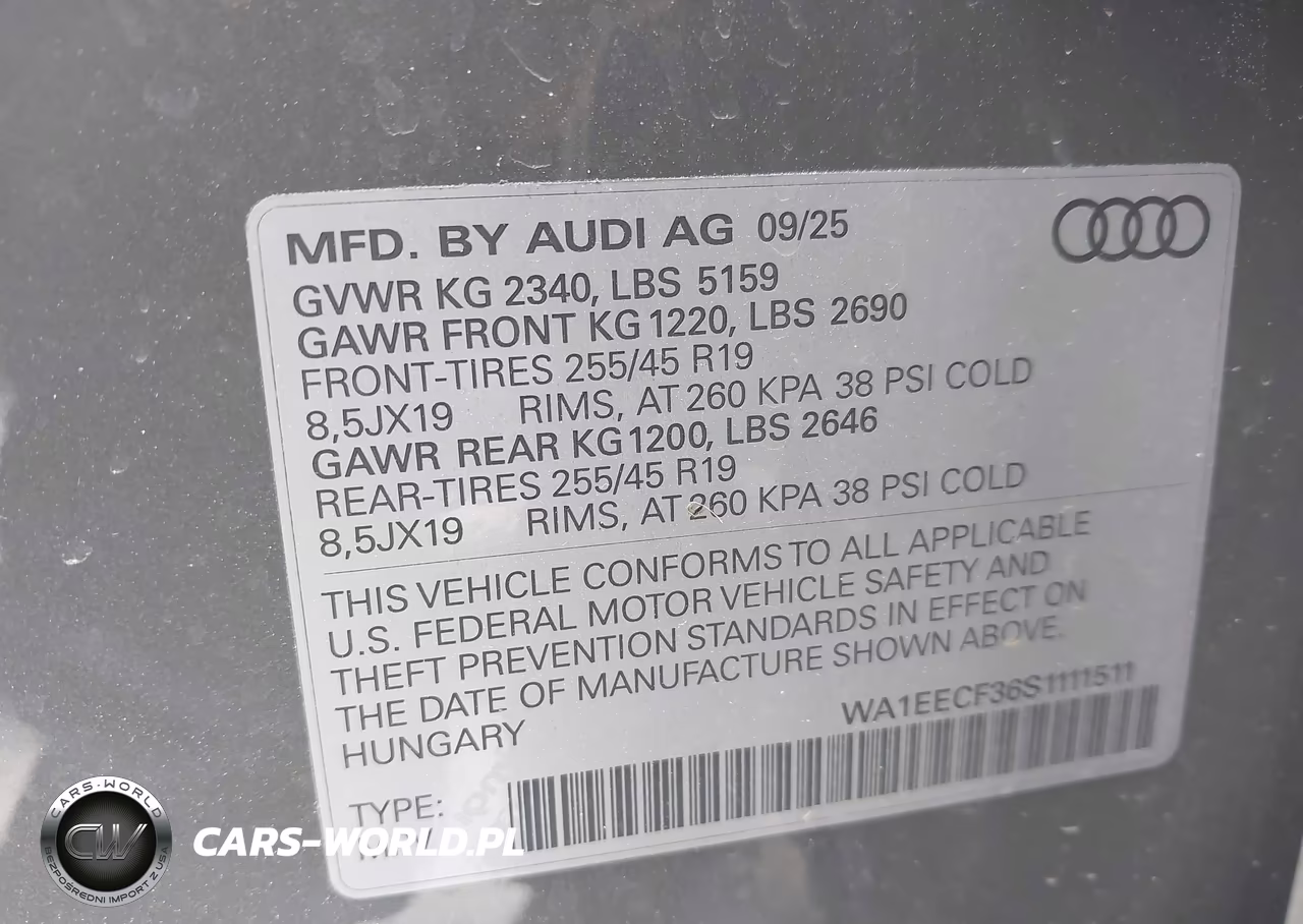 2025 Audi Q3 Premium 45 Tfsi S Line Quattro Tiptronic VIN:WA1EECF36S1111511 - 9