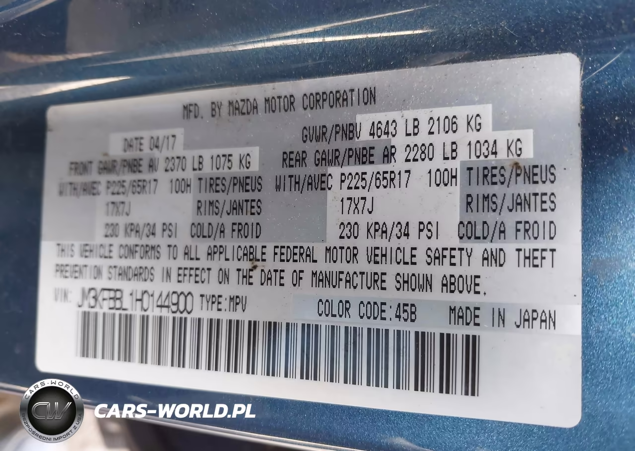 2017 Mazda Cx-5 Sport VIN:JM3KFBBL1H0144900 - 9