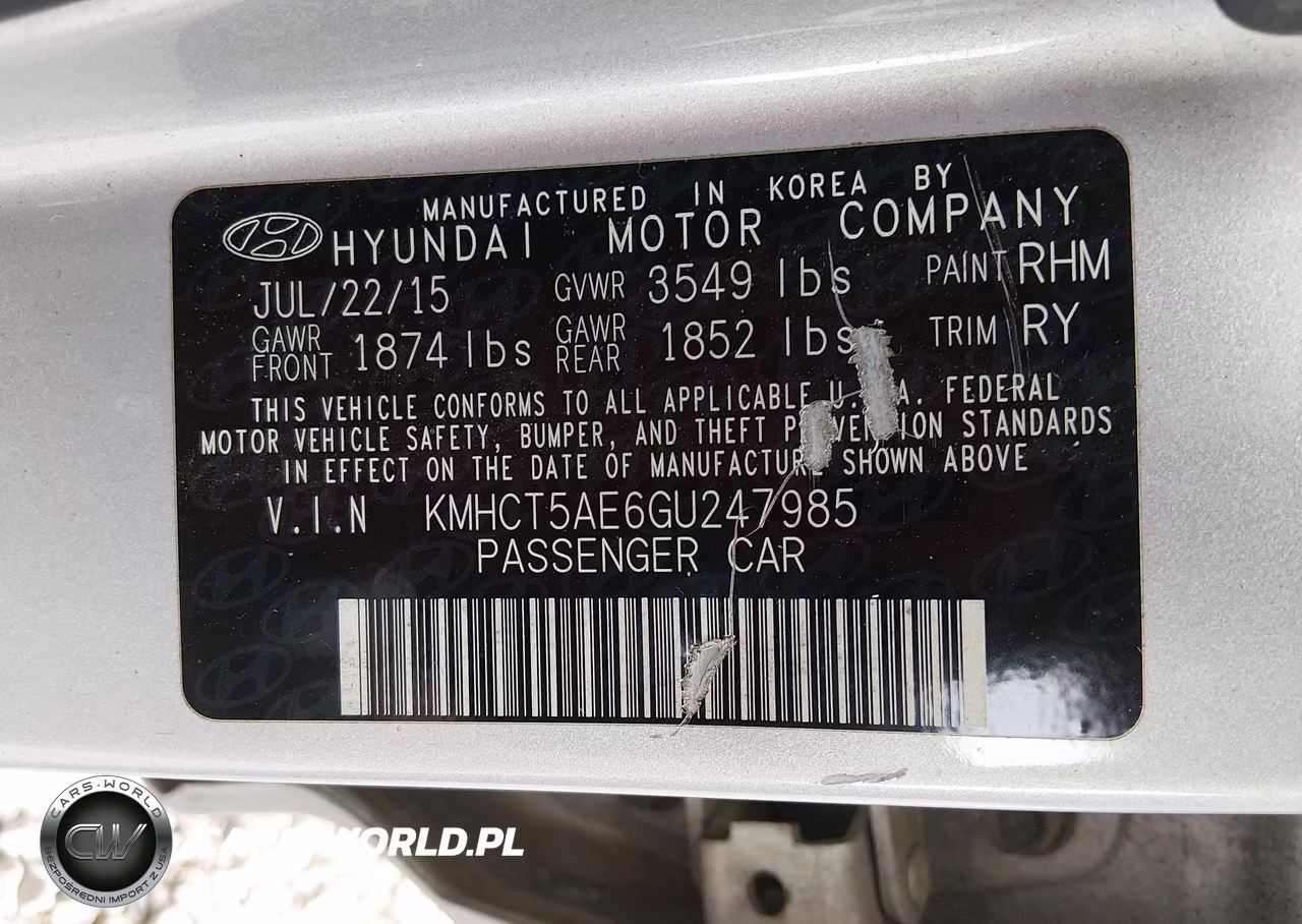 2016 Hyundai Accent Se VIN:KMHCT5AE6GU247985 - 9
