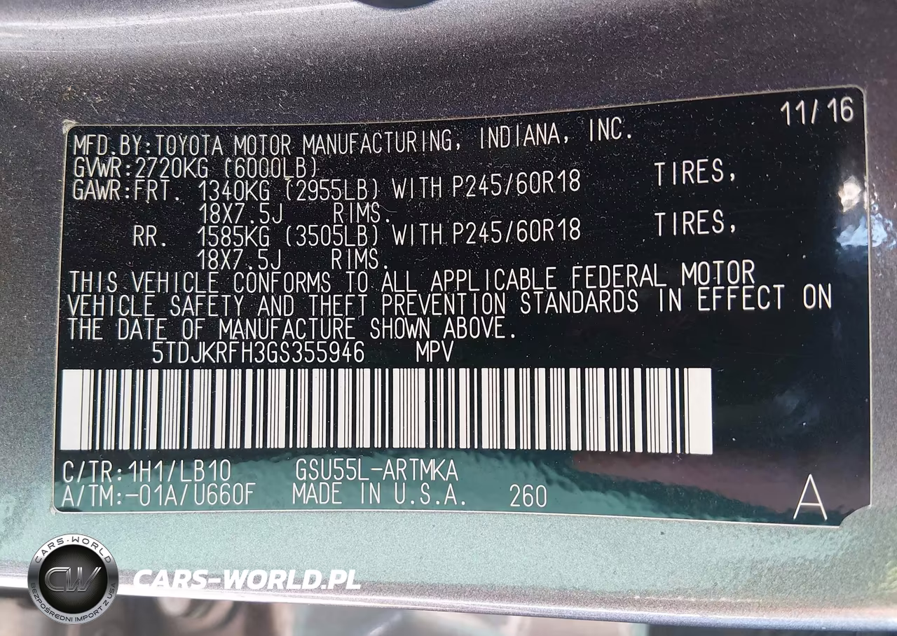 2016 Toyota Highlander Xle V6 VIN:5TDJKRFH3GS355946 - 9