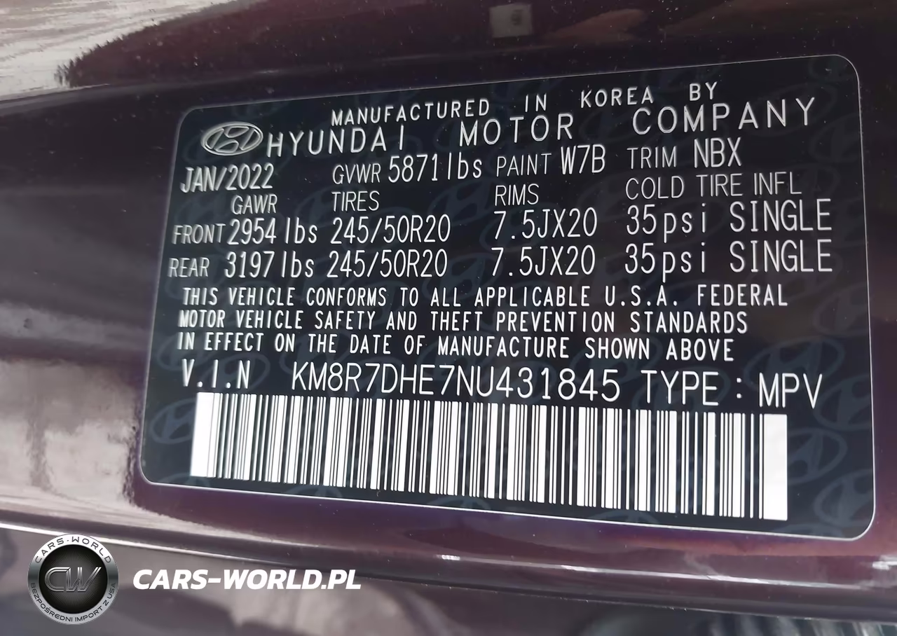 2022 Hyundai Palisade Calligraphy VIN:KM8R7DHE7NU431845 - 9