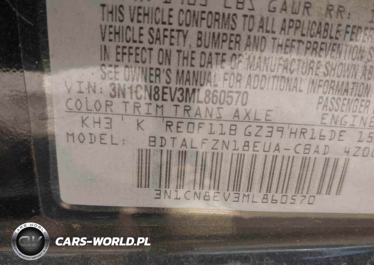 2021 Nissan Versa Sv Xtronic Cvt VIN:3N1CN8EV3ML860570 - 9