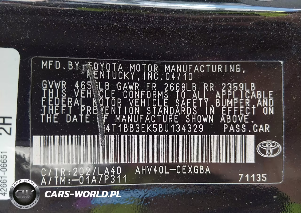 2011 Toyota Camry Hybrid VIN:4T1BB3EK5BU134329 - 9
