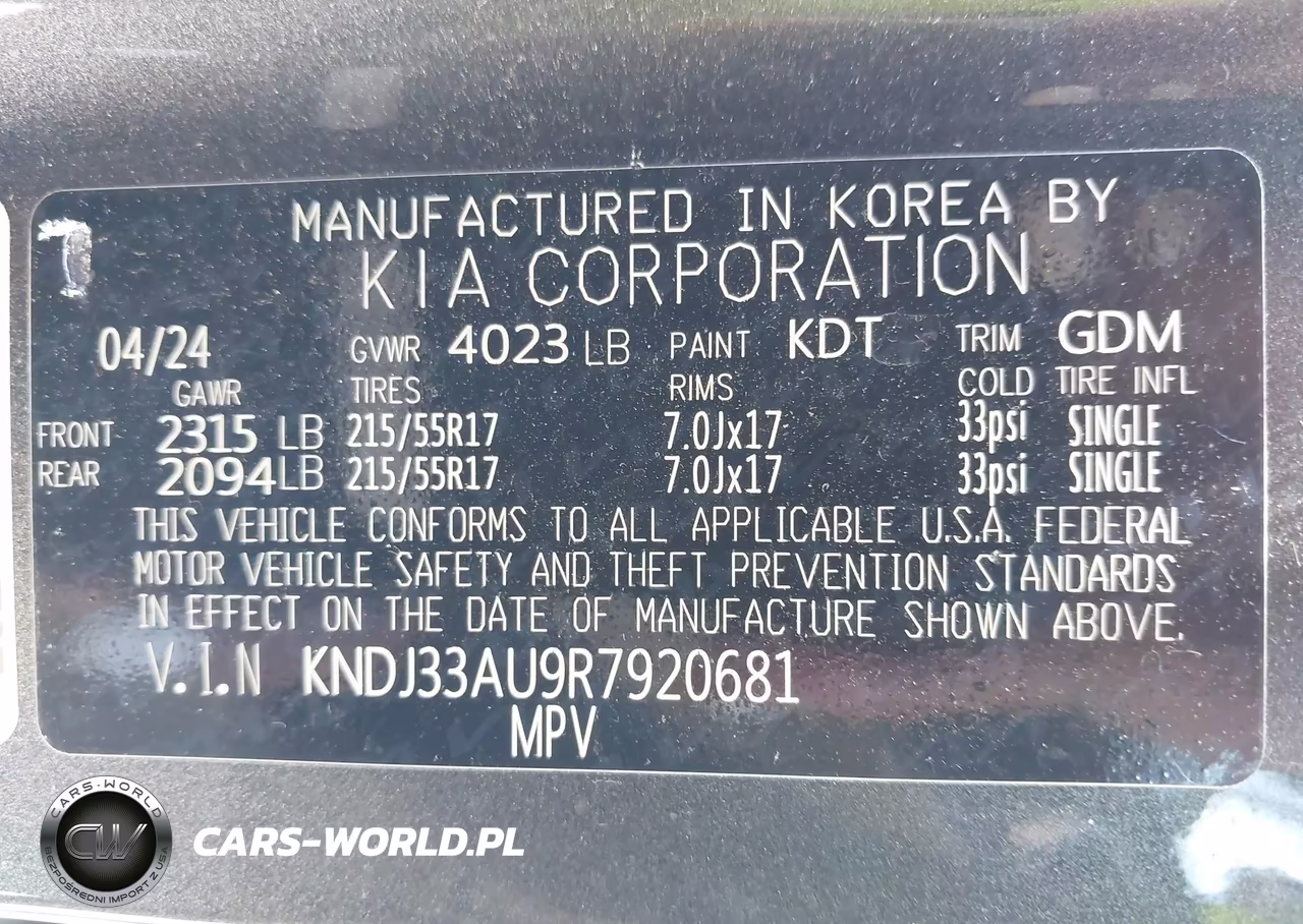 2024 Kia Soul Ex VIN:KNDJ33AU9R7920681 - 9