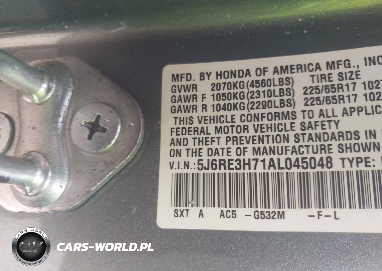 2010 Honda Cr-V Ex-L VIN:5J6RE3H71AL045048 - 9