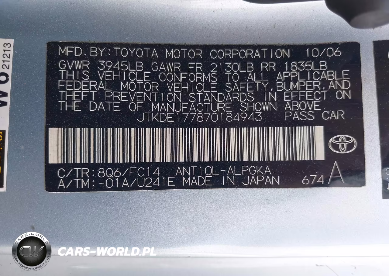 2007 Scion Tc VIN:JTKDE177870184943 - 9