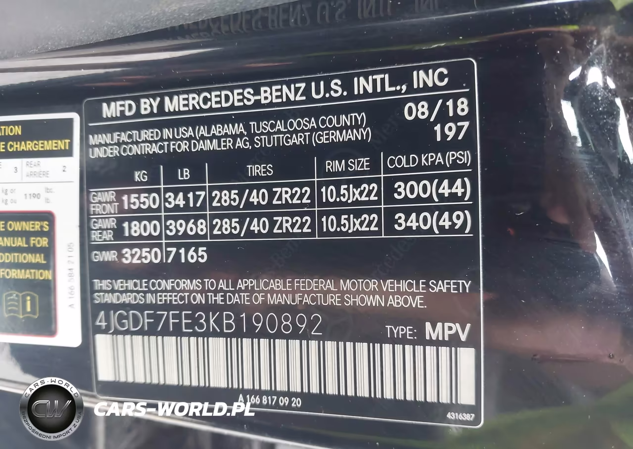 2019 Mercedes-Benz Amg Gls 63 4Matic VIN:4JGDF7FE3KB190892 - 9