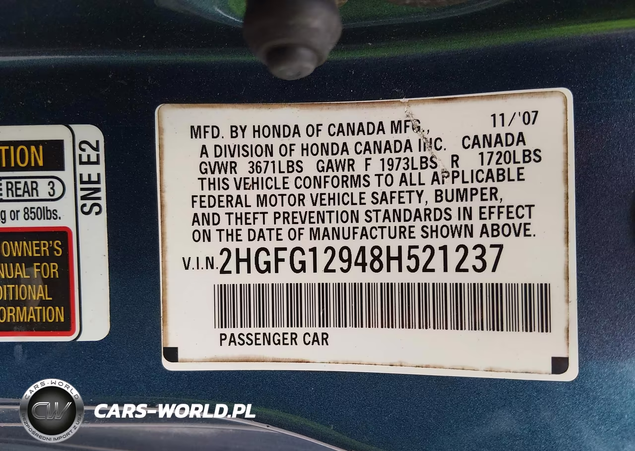 2008 Honda Civic Ex-L VIN:2HGFG12948H521237 - 9