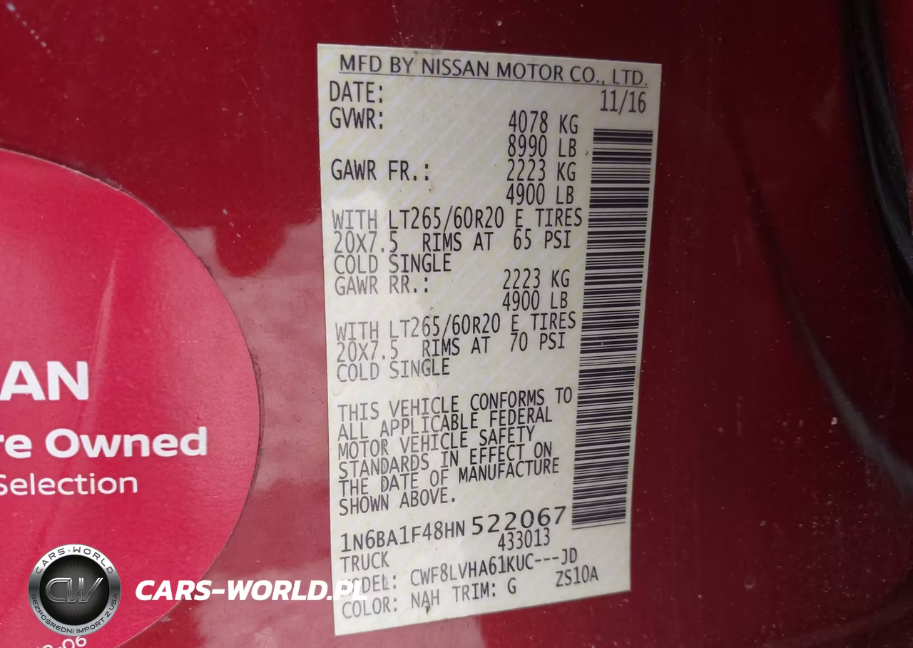 2017 Nissan Titan Xd Sl Diesel VIN:1N6BA1F48HN522067 - 9