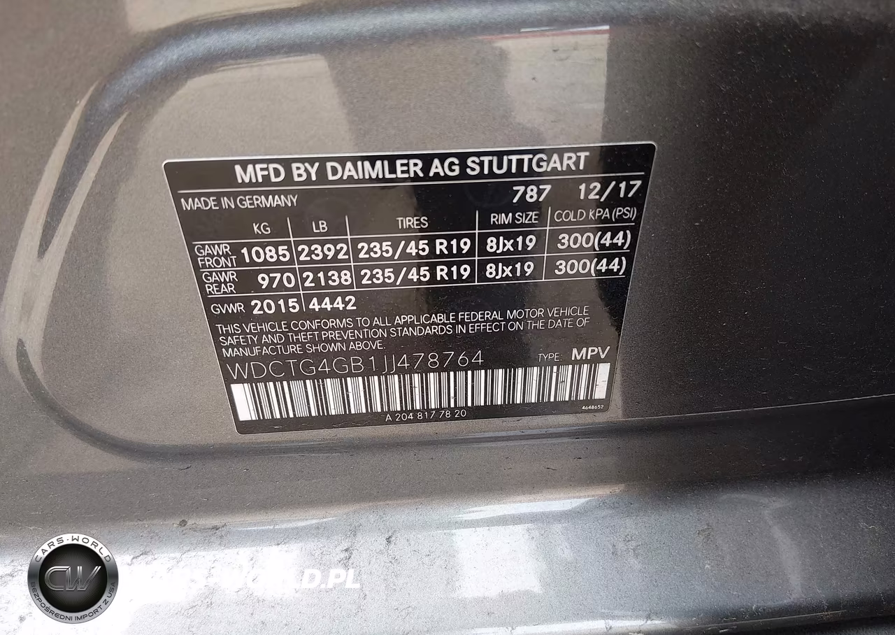2018 Mercedes-Benz Gla 250 4Matic VIN:WDCTG4GB1JJ478764 - 9