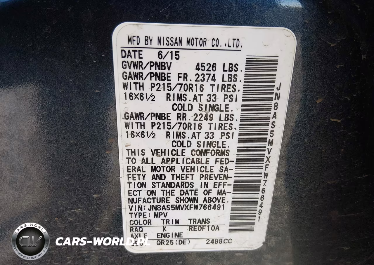 2015 Nissan Rogue Select S VIN:JN8AS5MVXFW766491 - 9