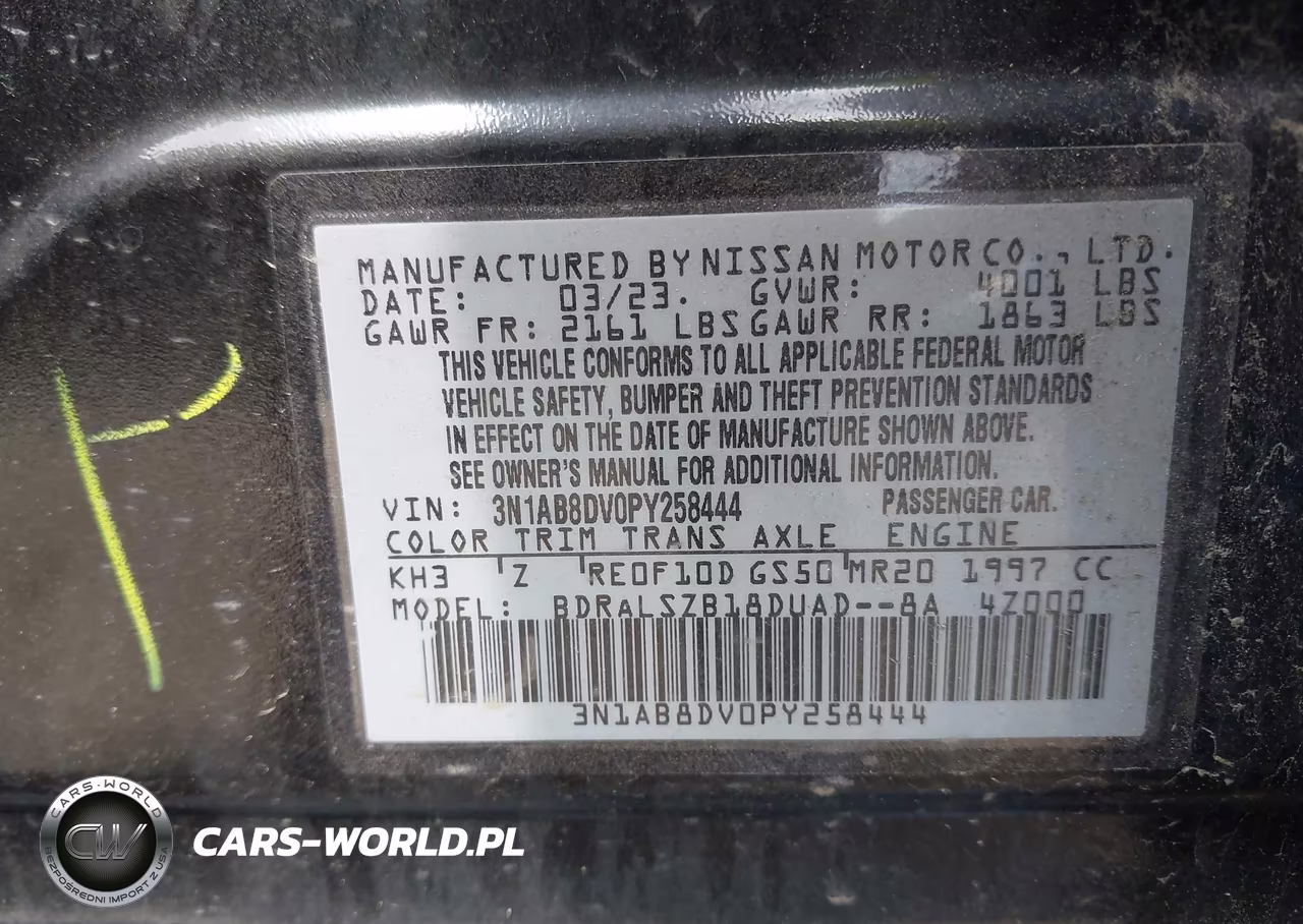 2023 Nissan Sentra Sr Xtronic Cvt VIN:3N1AB8DV0PY258444 - 8