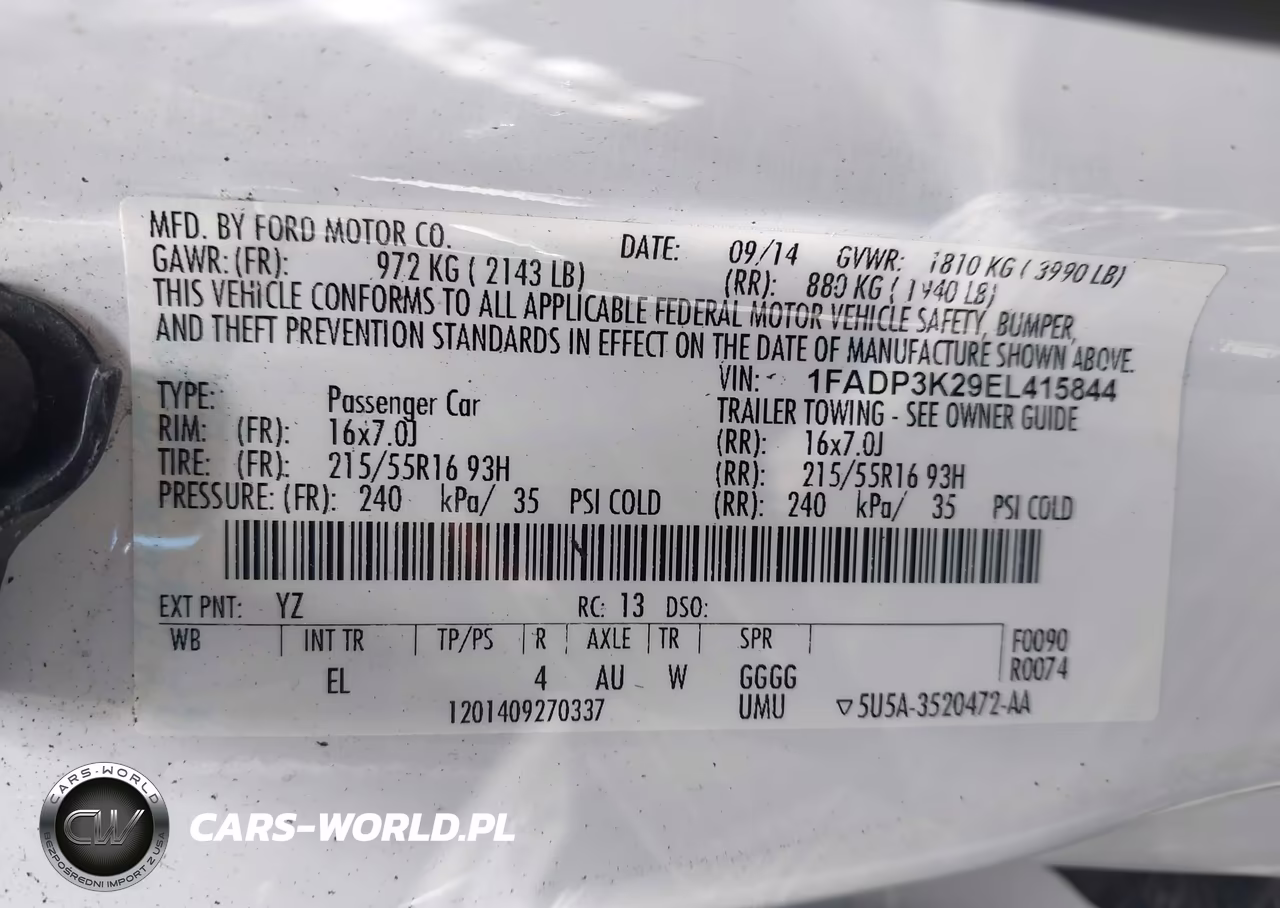 2014 Ford Focus Se VIN:1FADP3K29EL415844 - 9
