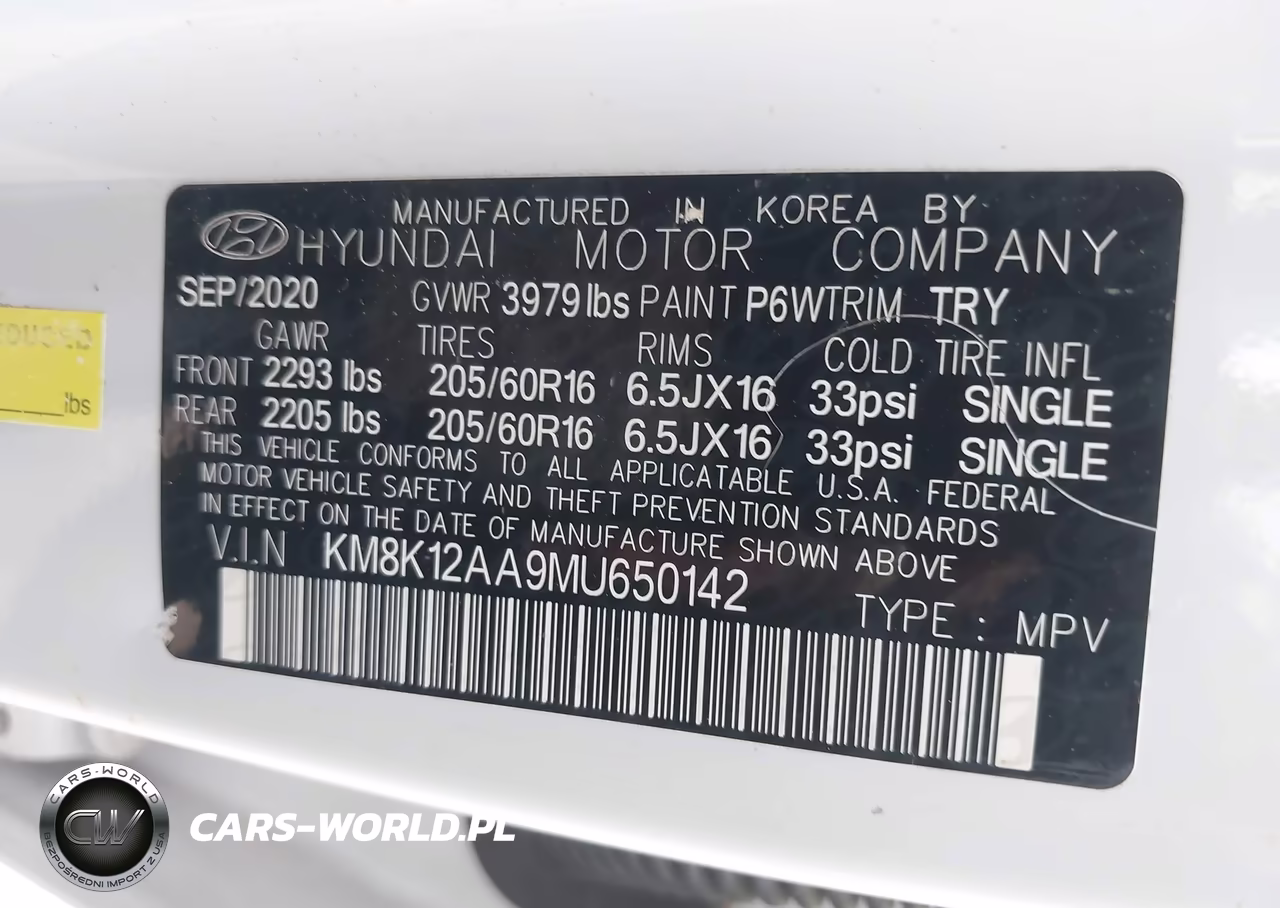 2021 Hyundai Kona Se VIN:KM8K12AA9MU650142 - 9
