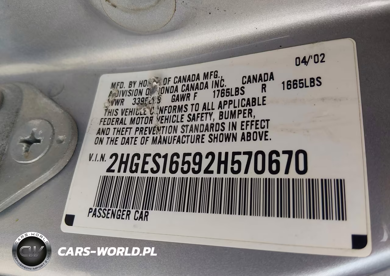 2002 Honda Civic Lx VIN:2HGES16592H570670 - 9
