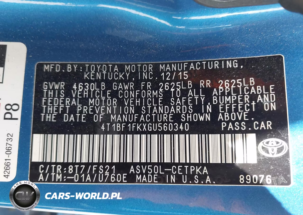 2016 Toyota Camry Se VIN:4T1BF1FKXGU560340 - 9