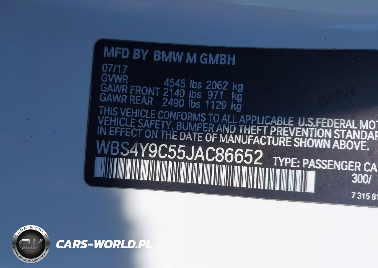 2018 BMW M4 VIN:WBS4Y9C55JAC86652 - 9