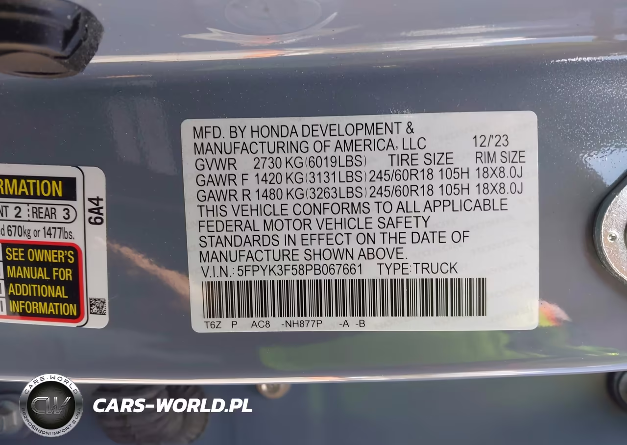 2023 Honda Ridgeline Rtl VIN:5FPYK3F58PB067661 - 9