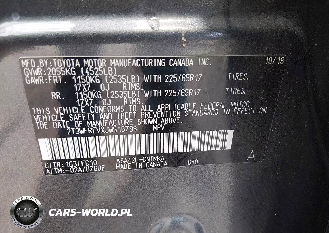 2018 Toyota Rav4 Xle VIN:2T3WFREVXJW516798 - 9