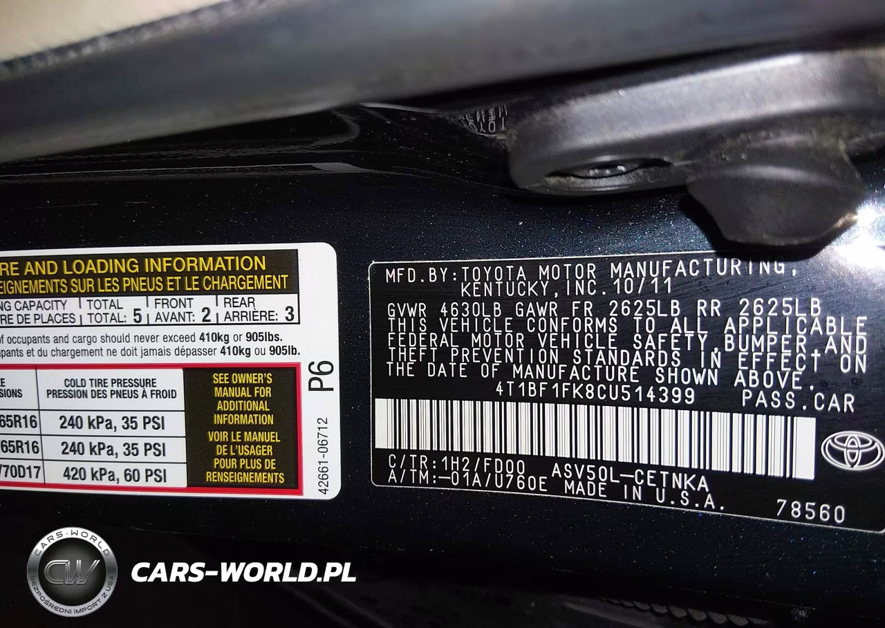 2012 Toyota Camry Le VIN:4T1BF1FK8CU514399 - 9