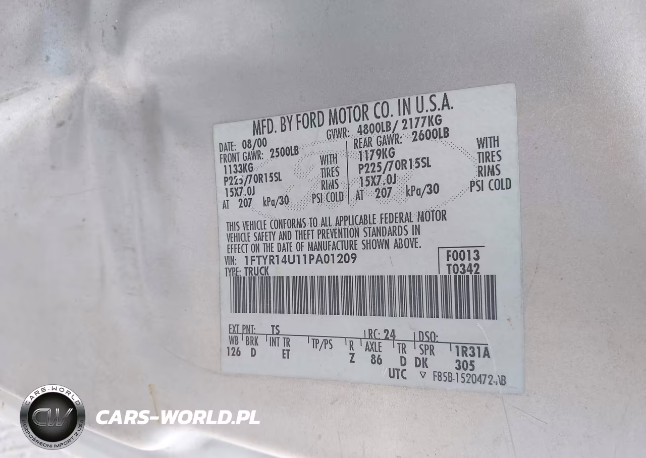 2001 Ford Ranger Edge-Xl-Xlt VIN:1FTYR14U11PA01209 - 9