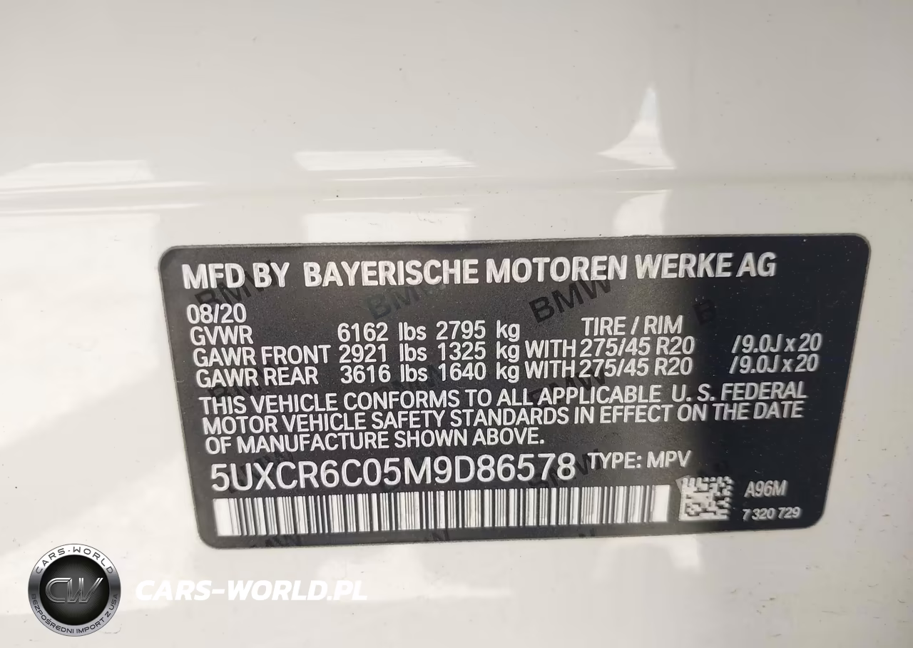 2021 BMW X5 xDrive40I VIN:5UXCR6C05M9D86578 - 9
