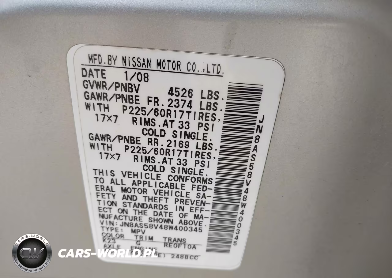 2008 Nissan Rogue Sl VIN:JN8AS58V48W400345 - 9