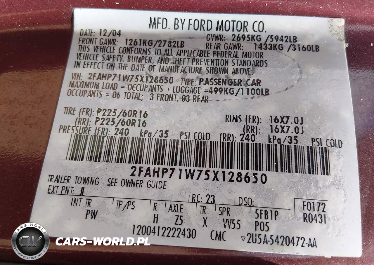 2005 Ford Crown Victoria Police VIN:2FAHP71W75X128650 - 9