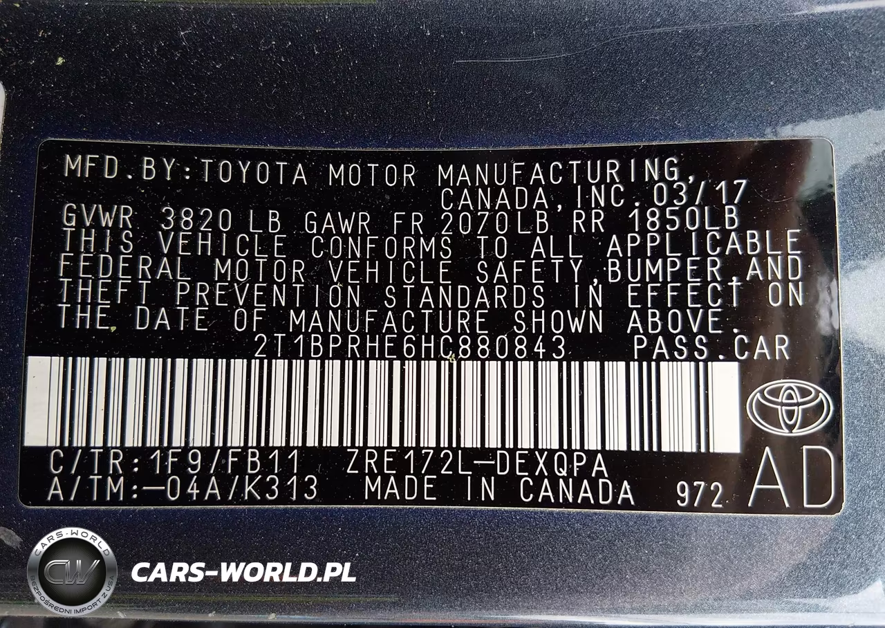 2017 Toyota Corolla Le Eco VIN:2T1BPRHE6HC880843 - 9