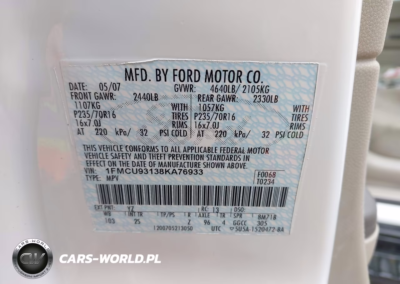 2008 Ford Escape Xlt VIN:1FMCU93138KA76933 - 9