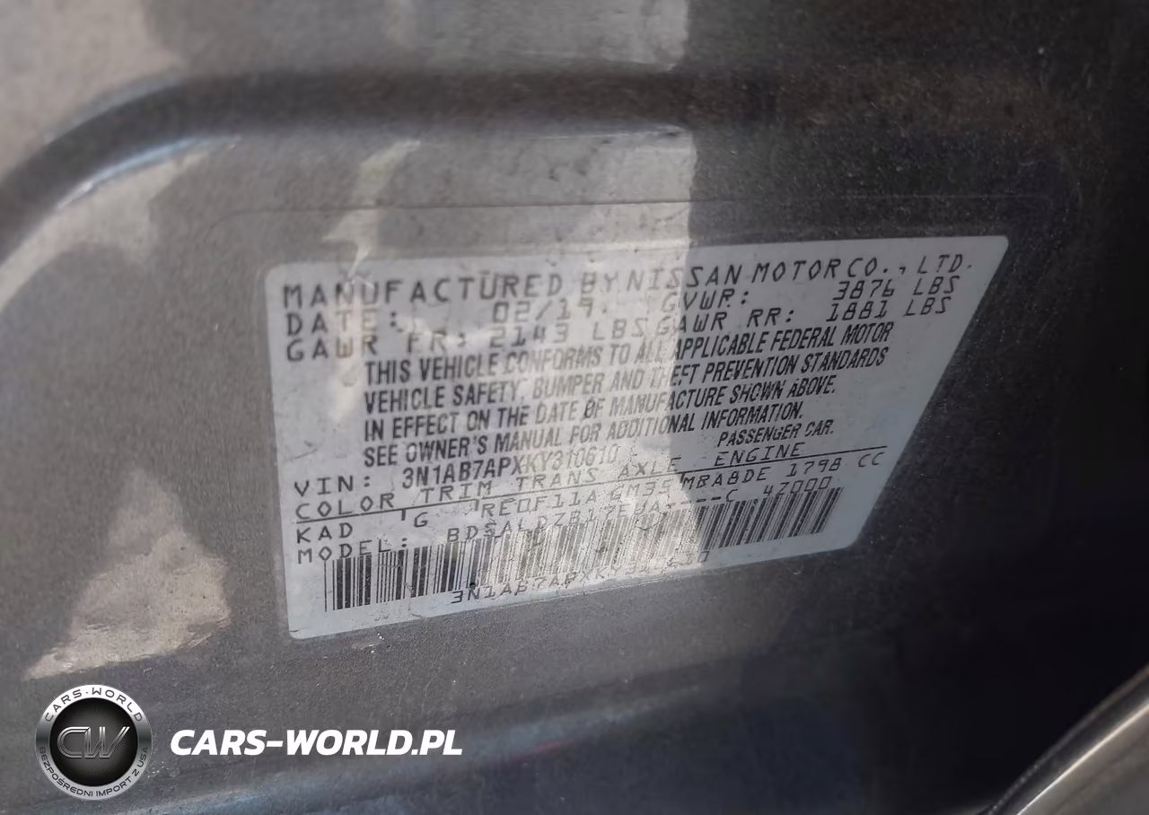 2019 Nissan Sentra Sv VIN:3N1AB7APXKY310610 - 9
