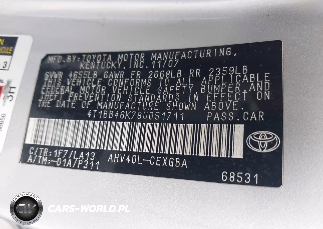 2008 Toyota Camry Hybrid VIN:4T1BB46K78U051711 - 9