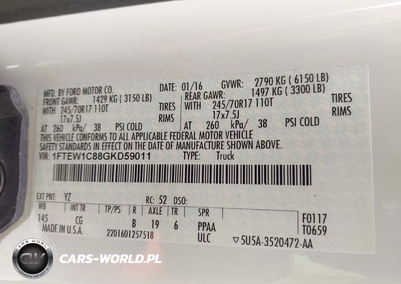 2016 Ford F-150 Xl VIN:1FTEW1C88GKD59011 - 9