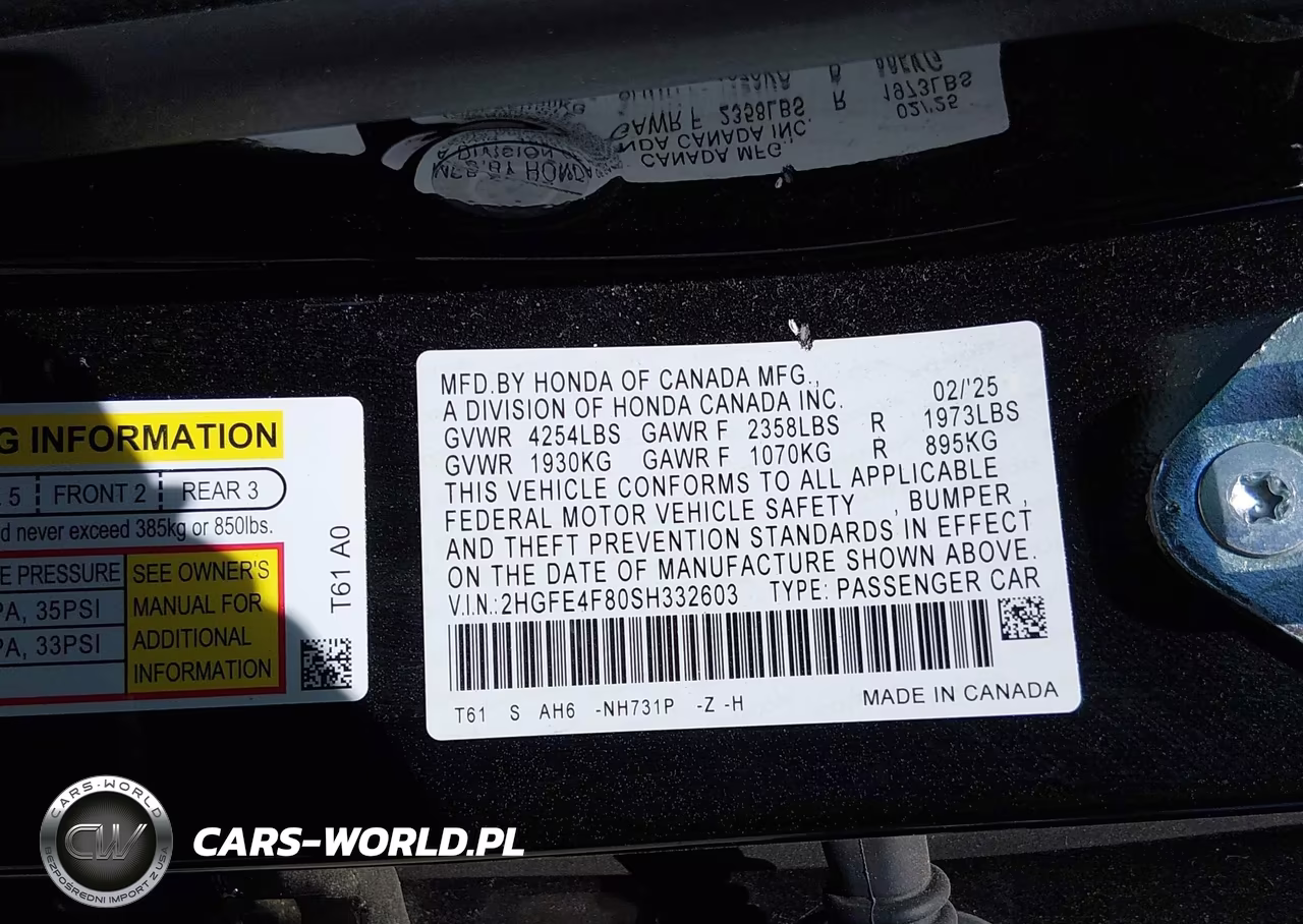 2025 Honda Civic Hybrid Sport-Sport Touring VIN:2HGFE4F80SH332603 - 9